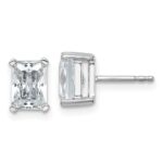 14k White Gold 3 carat Lab Grown Diamond VS+ F+ Radiant Complete Four Prong Stud Earrings