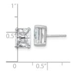 14k White Gold 4 carat Certified Lab Grown Diamond VS/SI+ G+ Radiant Complete Four Prong Stud Earrings - Image 4