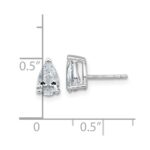 14k White Gold 1 1/2 carat Lab Grown Diamond VS/SI+ G+ Complete Pear Three Prong Stud Earrings - Image 4