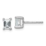 14k White Gold 4.95x3.45mm Emerald Earring Mountings