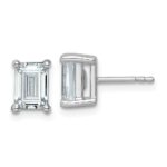 14k White Gold 3 carat Certified Lab Grown Diamond VS/SI+ G+ Emerald Complete Four Prong Stud Earrings