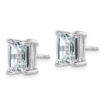 14k White Gold 4 carat Certified Lab Grown Diamond VS/SI+ G+ Emerald Complete Four Prong Stud Earrings - Image 2