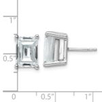 14k White Gold 6 carat Lab Grown Diamond VS+ F+ Emerald Complete Four Prong Stud Earrings - Image 4