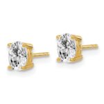 14k 5/8 carat Lab Grown Diamond VS/SI+ G+ Complete Oval Four Prong Stud Earrings - Image 2
