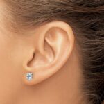 14k White Gold 3/4 carat Certified Lab Grown Diamond VS+ F+ Complete Oval Four Prong Stud Earrings - Image 3