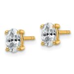 14k 3/4 carat Lab Grown Diamond VS/SI+ G+ Complete Oval Four Prong Stud Earrings - Image 2