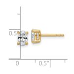 14k 3/4 carat Lab Grown Diamond VS+ F+ Complete Oval Four Prong Stud Earrings - Image 4