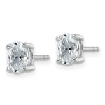 14k White Gold 1 carat Lab Grown Diamond VS+ F+ Complete Oval Four Prong Stud Earrings - Image 2