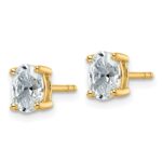 14k 1 carat Certified Lab Grown Diamond VS+ F+ Complete Oval Four Prong Stud Earrings - Image 2