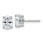 14k White Gold 1 1/2 carat Lab Grown Diamond VS/SI+ G+ Complete Oval Four Prong Stud Earrings