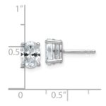 14k White Gold 1 1/2 carat Lab Grown Diamond VS+ F+ Complete Oval Four Prong Stud Earrings - Image 4