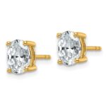 14k 1 1/2 carat Lab Grown Diamond VS/SI+ G+ Complete Oval Four Prong Stud Earrings - Image 2