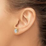 14k 1 1/2 carat Lab Grown Diamond VS/SI+ G+ Complete Oval Four Prong Stud Earrings - Image 3