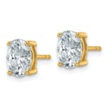 14k 2 carat Certified Lab Grown Diamond VS+ F+ Complete Oval Four Prong Stud Earrings - Image 2