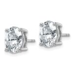 14k White Gold 3 carat Certified Lab Grown Diamond VS/SI+ G+ Complete Oval Four Prong Stud Earrings - Image 2