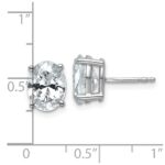 14k White Gold 3 carat Certified Lab Grown Diamond VS/SI+ G+ Complete Oval Four Prong Stud Earrings - Image 4