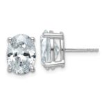 14k White Gold 5 carat Lab Grown Diamond VS+ F+ Complete Oval Four Prong Stud Earrings