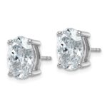14k White Gold 5 carat Certified Lab Grown Diamond VS/SI+ G+ Complete Oval Four Prong Stud Earrings - Image 2