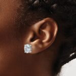 14k White Gold 5 carat Lab Grown Diamond VS+ F+ Complete Oval Four Prong Stud Earrings - Image 3