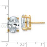 14k 5 carat Lab Grown Diamond VS/SI+ G+ Complete Oval Four Prong Stud Earrings - Image 4