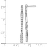 14k White Gold 1 carat Lab Grown Diamond VS/SI+ G+ Complete Dangle Post Earrings - Image 4