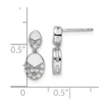 14k White Gold 1/4 carat Lab Grown Diamond VS/SI+ G+ Dangle Post Earrings - Image 4
