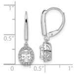14k White Gold 1 1/5 carat Lab Grown Diamond VS/SI+ G+ Complete Oval Drop Leverback Earrings - Image 4