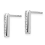 14k White Gold 1/6 carat Lab Grown Diamond VS/SI+ G+ Complete Vertical Bar Post Earrings - Image 2