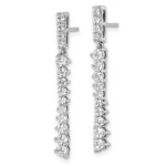 14k White Gold 1 carat Lab Grown Diamond VS/SI+ G+ Complete Dangle Post Earrings - Image 2