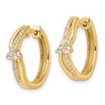 14k 1/3 carat Lab Grown Diamond VS/SI+ G+ Complete Fashion Hinged Hoop Earrings - Image 2