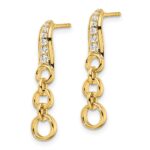 14k 1/8 carat Lab Grown Diamond VS/SI+ G+ Post Dangle Earrings - Image 2