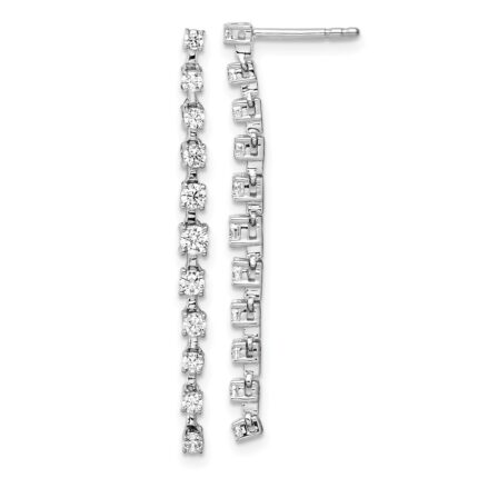 14k White Gold 3/4 carat Lab Grown Diamond VS/SI+ G+ Complete Dangle Post Earrings