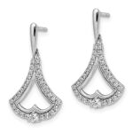 14k White Gold 1/2 carat Diamond Post Dangle Earrings - Image 2