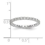 14k White Gold 1 carat Lab Grown Diamond VS/SI+ G+ Complete Size 6 Shared Prong Eternity Band - Image 3