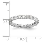 14k White Gold 2 carat Lab Grown Diamond VS/SI+ G+ Complete Size 9 Shared Prong Eternity Band - Image 3