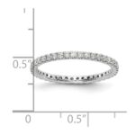 14k White Gold 1/2 carat Lab Grown Diamond VS/SI+ G+ Complete Size 4.5 Shared Prong Eternity Band - Image 3