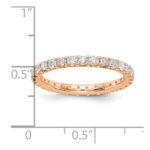 14k Rose Gold 1 carat Lab Grown Diamond VS/SI+ G+ Complete Size 8.5 Shared Prong Eternity Band - Image 3