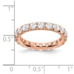 14k Rose Gold 3 carat Lab Grown Diamond VS/SI+ G+ Complete Size 9 Shared Prong Eternity Band - Image 3