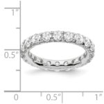 14k White Gold 3 carat Lab Grown Diamond VS/SI+ G+ Complete Size 6 Shared Prong Eternity Band - Image 3