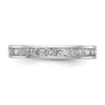 14k White Gold 1 carat Lab Grown Diamond VS/SI+ G+ Complete Channel Set Size 7 Eternity Band - Image 4