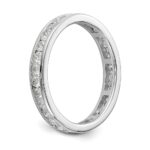 14k White Gold 1 carat Lab Grown Diamond VS/SI+ G+ Complete Channel Set Size 7 Eternity Band - Image 5