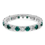14k White Gold 3/4 carat Lab Grown Diamond VS/SI+ G+ and Lab Created Alexandrite Size 6 Eternity Band - Image 4