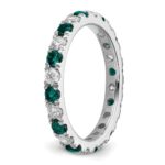14k White Gold 3/4 carat Lab Grown Diamond VS/SI+ G+ and Lab Created Alexandrite Size 4 Eternity Band - Image 5