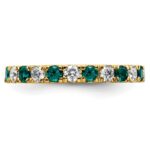 14k 3/4 carat Lab Grown Diamond VS/SI+ G+ and Lab Created Alexandrite Size 6 Eternity Band - Image 3