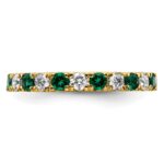 14k 3/4 carat Lab Grown Diamond VS/SI+ G+ and Lab Created Emerald Size 4.5 Eternity Band - Image 3