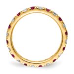 14k 3/4 carat Lab Grown Diamond VS/SI+ G+ and Lab Created Ruby Size 4.5 Eternity Band - Image 2