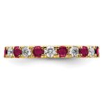 14k 3/8 carat Lab Grown Diamond VS/SI+ G+ and Lab Created Ruby Size 5 Eternity Band - Image 3