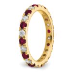 14k 3/4 carat Lab Grown Diamond VS/SI+ G+ and Lab Created Ruby Size 7 Eternity Band - Image 5