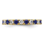14k 3/4 carat Lab Grown Diamond VS/SI+ G+ and Lab Created Blue Sapphire Size 4.5 Eternity Band - Image 3