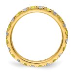 14k 7/8 carat Lab Grown Diamond VS/SI+ G+ and Lab Created Yellow Sapphire Size 9 Eternity Band - Image 2